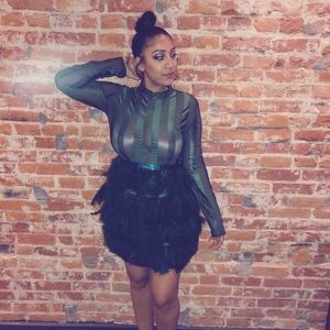 Green feather dress (new years eve)